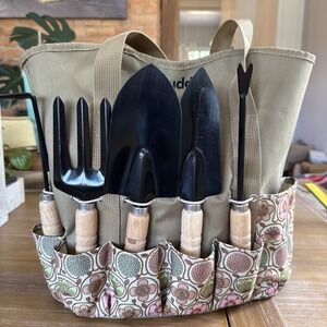 Cuddles Garden Tool Tote with Tools Mom Gift Garden Lover Handtools Shovel Rake